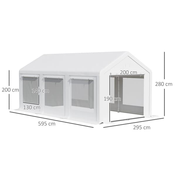 Stort Festtält, 6x3x2.8 m, Vit