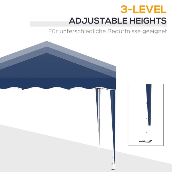 Foldbart Pavillon, 3x3m, 295x295x257 cm, Blå