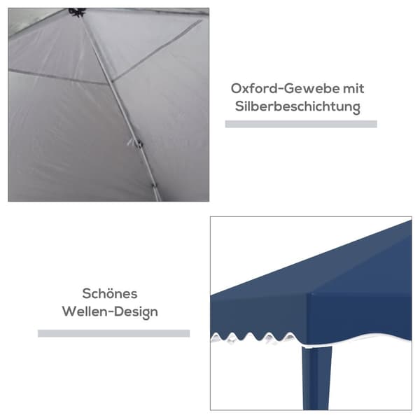 Foldbart Pavillon, 3x3m, 295x295x257 cm, Blå
