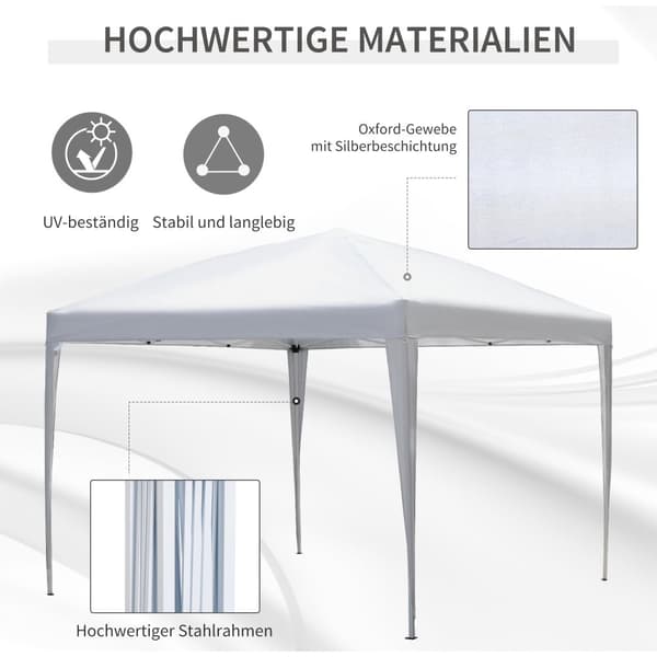 Pavillon, 2.95x2.95x2.55 m, Hvid