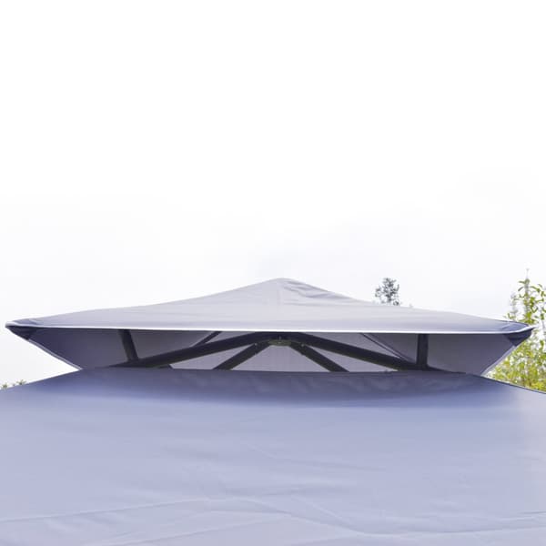 Paviljonki, juhlateltta kaksinkertaisella katolla, 345x345 cm, harmaa