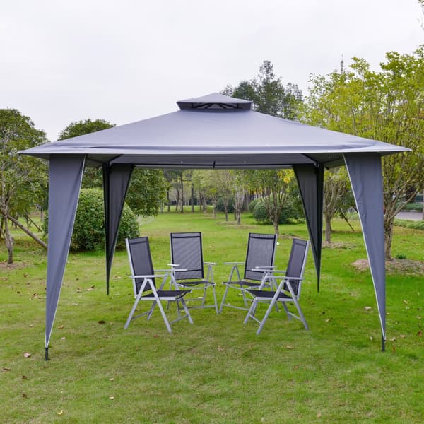 Paviljonki, juhlateltta kaksinkertaisella katolla, 345x345 cm, harmaa