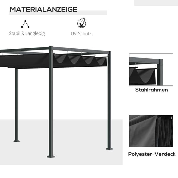 Pergola, 298x213x221 cm, Sort Grå