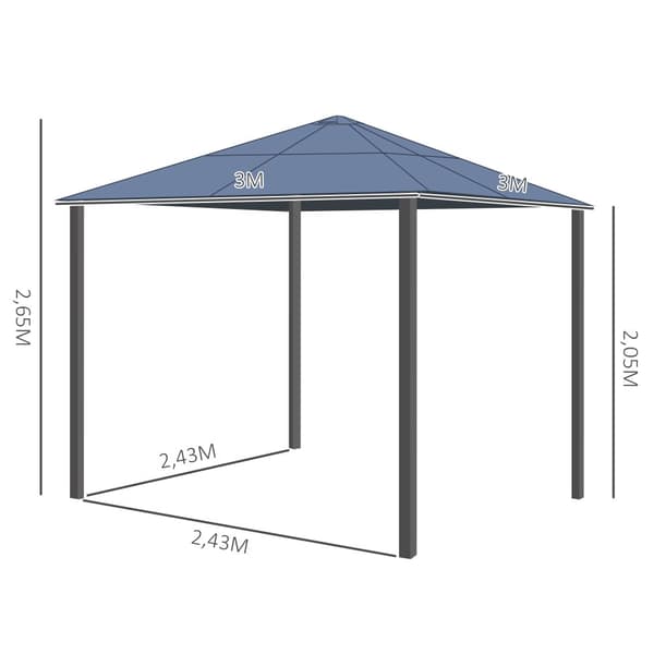Havepavillon, Luxus, 300x360x265 cm, Brun