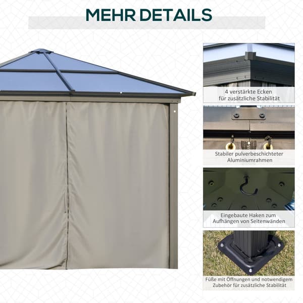 Havepavillon, Luxus, 300x360x265 cm, Brun