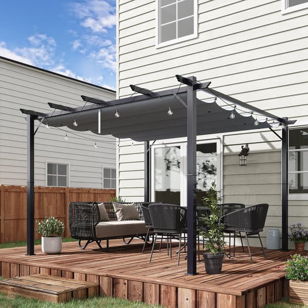 Pergola Pavillon, 3x3x2.23m, Mørkegrå