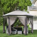 Miniatyrbillede 7 af 9: Havepavillon, Foldpavillon 4x4m, 405x340x285 cm, Brun og Beige