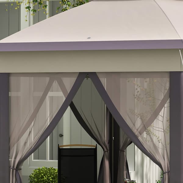 Havepavillon, Foldpavillon 4x4m, 405x340x285 cm, Brun og Beige