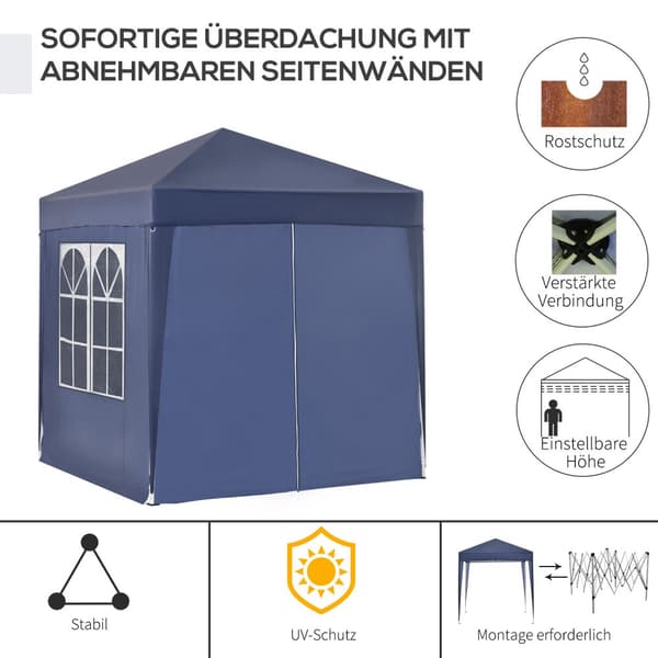 Pavillon, 2x2m, 2x2x2.4 m, Blå
