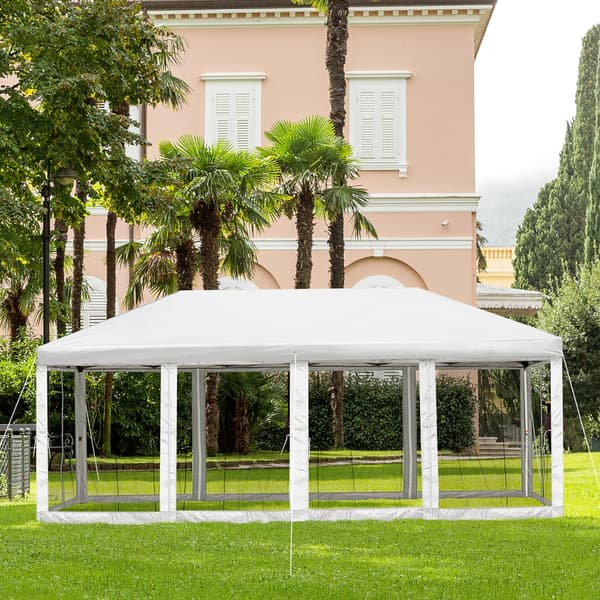 Pop-Up Pavillon, 84C-223WT, 5.9x2.95x2.5m, Creme Hvid