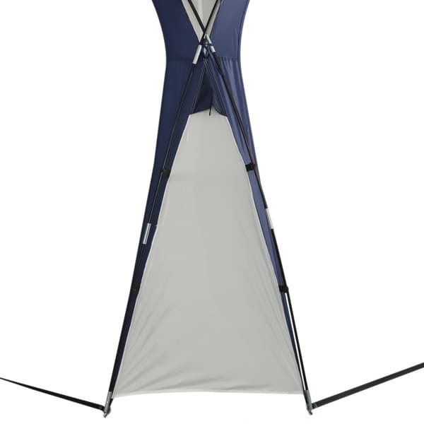 Campingtelt, 3,5x3,5x2,3 m, Creme Hvid + Blå