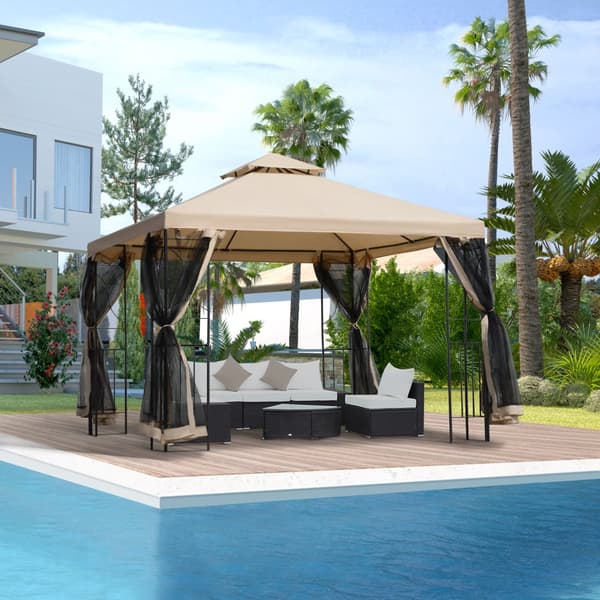 Havepavillon, 3x3m, Beige