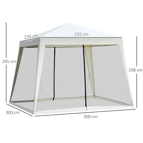 Trädgårdspaviljong, 3x3 m, Krämvit