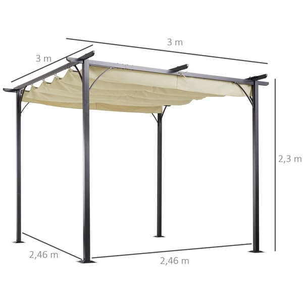 Pergola-paviljonki, 300x300 cm, Beige