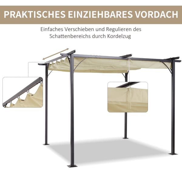 Pergola-paviljonki, 300x300 cm, Beige