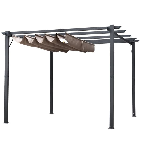 Pergola, 300x300x223 cm, Hiilenharmaa+Kahvinruskea