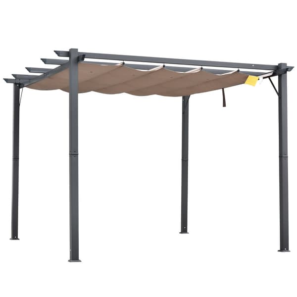 Pergola, 300x300x223 cm, Hiilenharmaa+Kahvinruskea