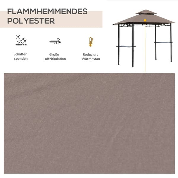 Grill Pavillon, 245x148x252 cm, Brun og Sort