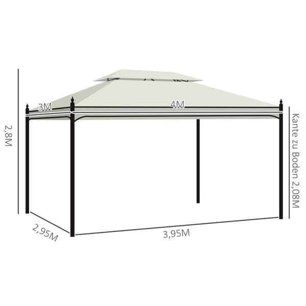 Lyxigt Paviljong, 3x4 m, Kräm