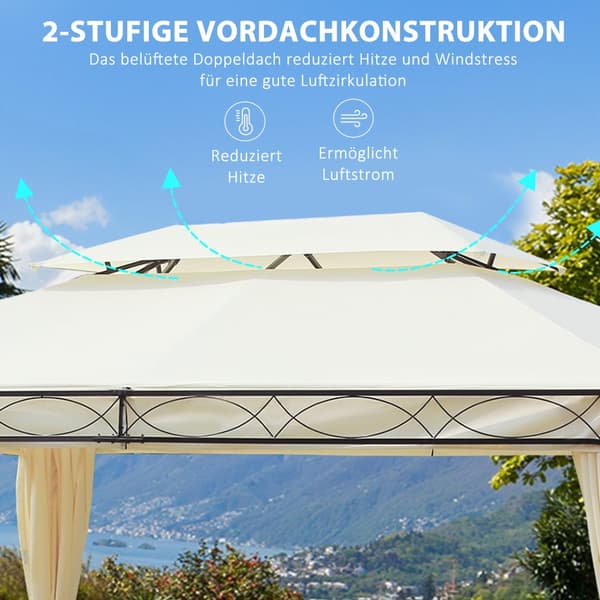 Lyxigt Paviljong, 3x4 m, Kräm