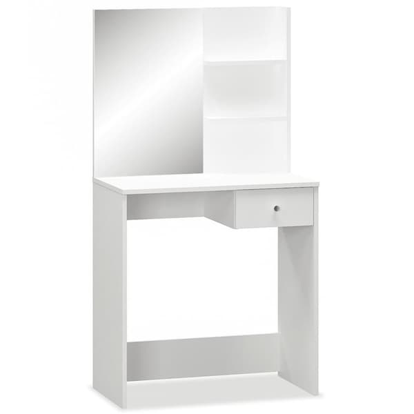 vidaXL kosmetikbord 75x40x141 cm konstrueret træ hvid