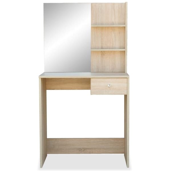 vidaXL Sminkbord spånskiva 75x40x141 cm ek