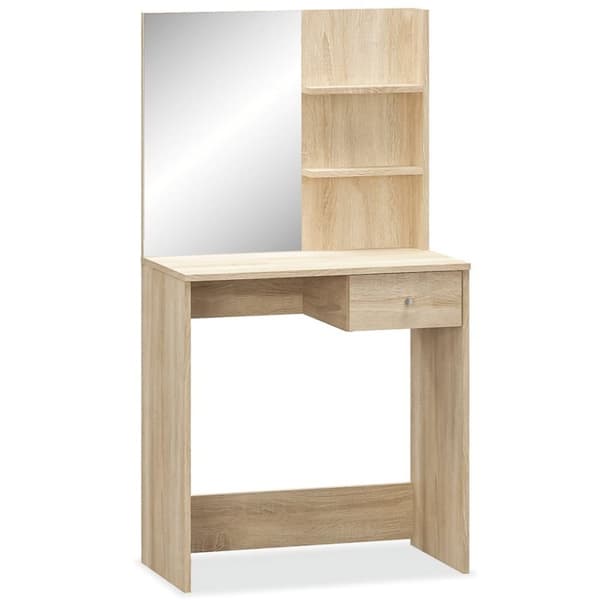 vidaXL Sminkbord spånskiva 75x40x141 cm ek