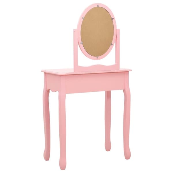 vidaXL Sminkbord med pall rosa 65x36x128 cm kejsarträ MDF