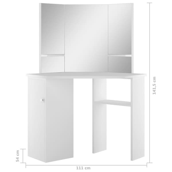 vidaXL toiletbord hjørnebord