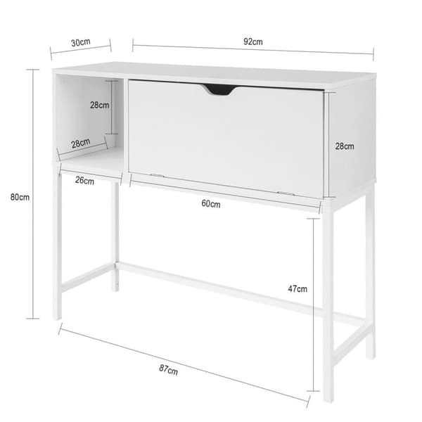 SoBuy Konsolbord / kommode, hvid, FSB21-W