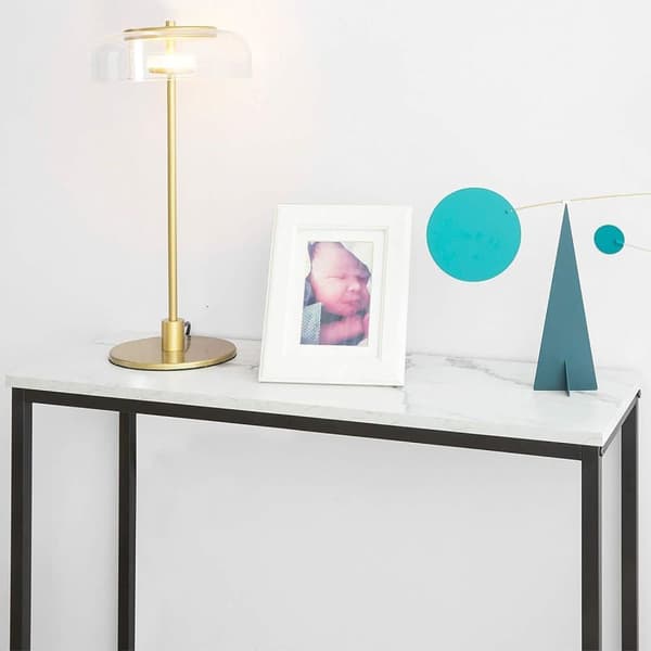 SoBuy Pladsbesparende Sidebord Konsolbord marmormønstret Længde 80 cm Bredde 30 cm Højde 75 cm FSB29-SCH