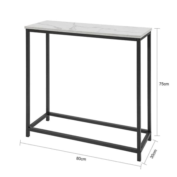 SoBuy Pladsbesparende Sidebord Konsolbord marmormønstret Længde 80 cm Bredde 30 cm Højde 75 cm FSB29-SCH