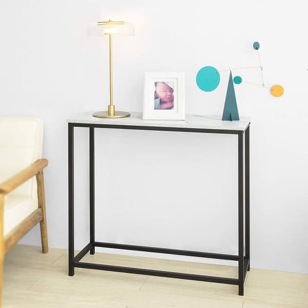 SoBuy Pladsbesparende Sidebord Konsolbord marmormønstret Længde 80 cm Bredde 30 cm Højde 75 cm FSB29-SCH