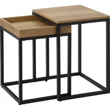 Satsbord - Soffbord set om 2 st - Ljus brun-svart
