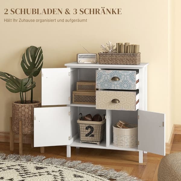 Rootz Shabby Chic skänk - Vintage byrå - Förvaringsskåp - Elegant design - Gott om förvaring - Robust konstruktion - 34D x 68W x 80H cm