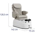 Miniatyrbild 7 av 7: physa - Elektrisk fotvårdsstol - Med upplyst fotbad och massagefunktioner - 105 W - 150 kg - Beige