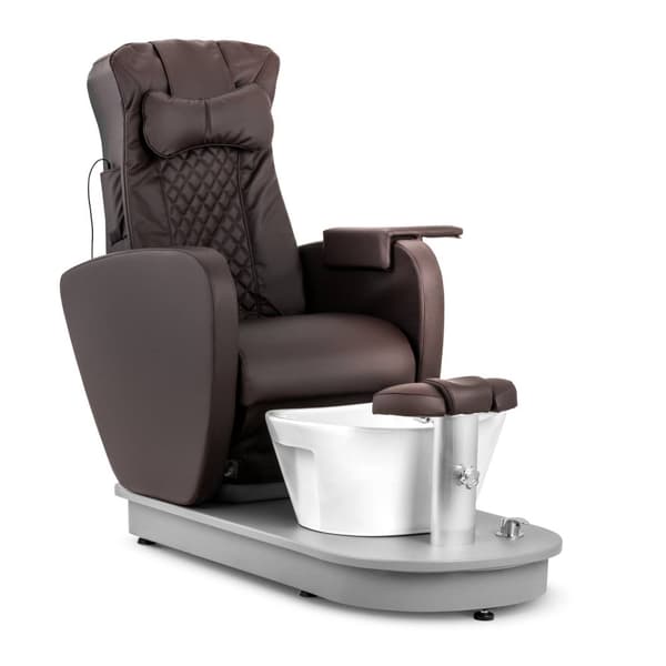 physa - Elektrisk fotvårdsstol - Med fotbadkar och 3 massagefunktioner - 120 W - 200 kg - Brun