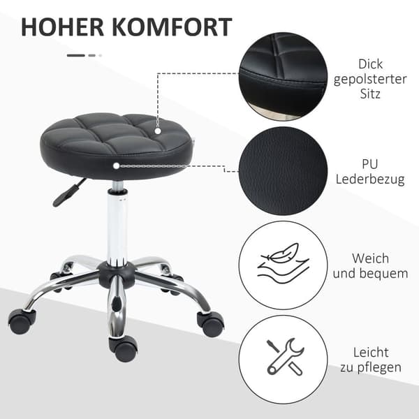 Salon Skammel Sæt, Ø35.5x48-63 cm, Sort