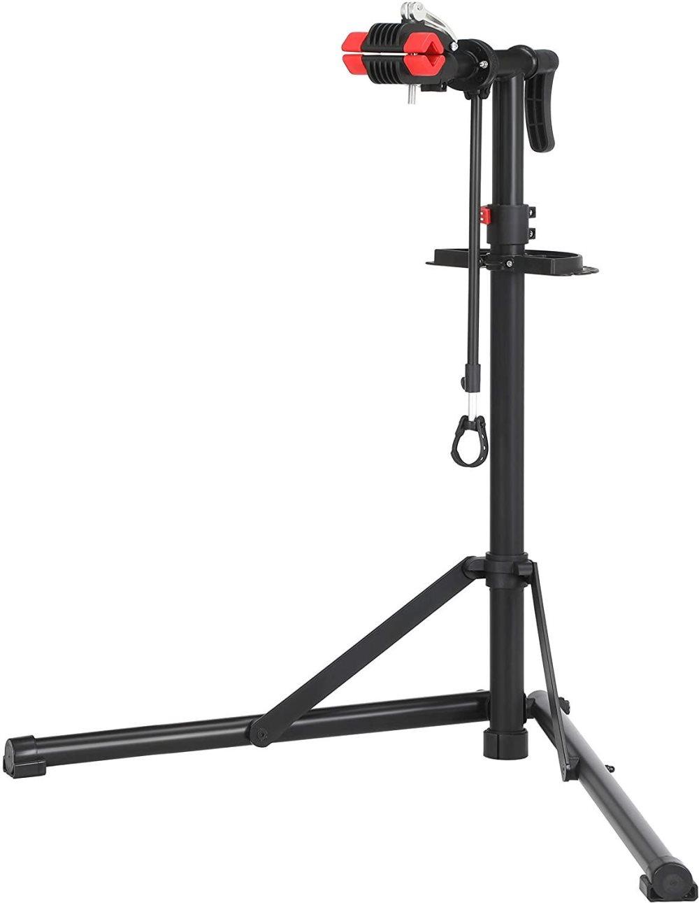 Rootz cykelställ - Reparationsställ - Snabbkoppling - Klämhuvud - 360° vridbar - Svart - Röd - Stål - 95 x 81 x 97-157 cm
