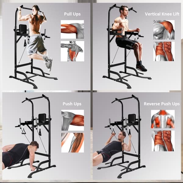 Multi Pull-Up Adjustable Power Tower Workout Station