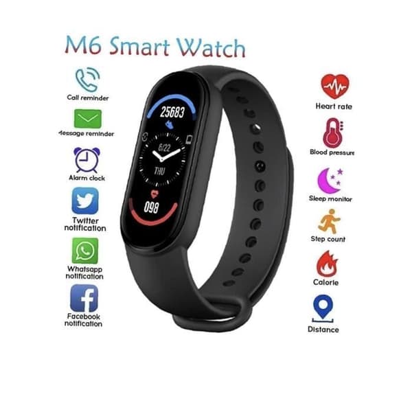 M6 Sports Watch Smart armbandsklocka Vattentät stegräknare Fitness Tracker