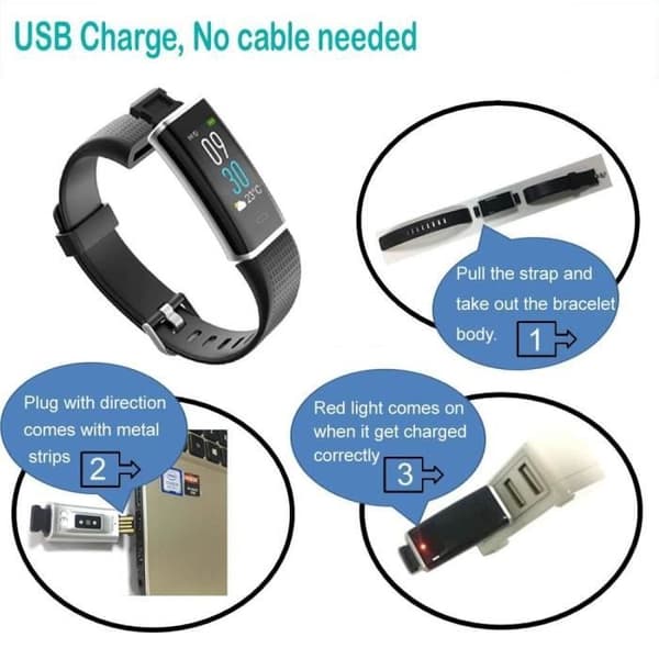 Fitness Tracker, Fitness Tracker Watch Activity med pulsmätare smart klocka waacth 1146