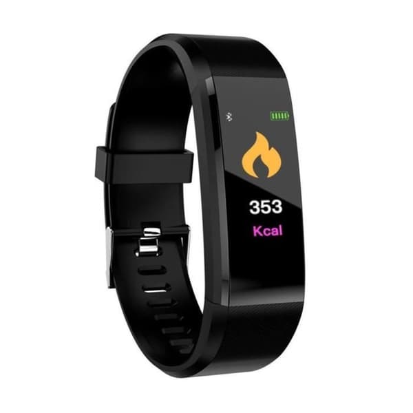 2019 Fitness Smart Watch Pulsaktivitetsmätare för kvinnor/män/barn Android iOS Vattentät IP67 -SVART