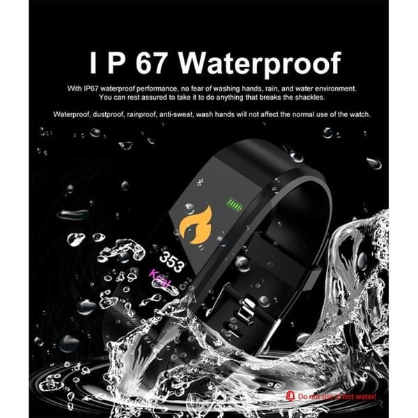 svart BT Smart Watch Stegräknare Armband Sport Fitness Tracker