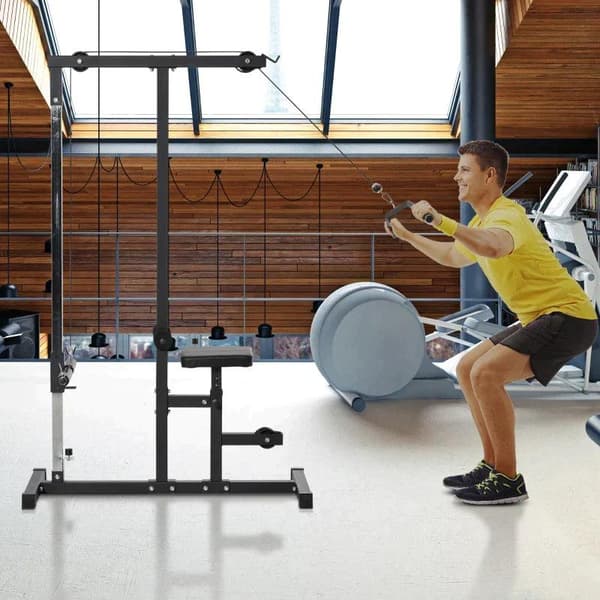 Rootz Multigym Med Remskiva - Justerbar sits och multipelkabel - Träningsenhet för hemma - Fitness - Stål - Svart - 107 x 120 x 190 cm
