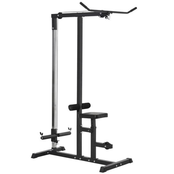 Rootz Multigym Med Remskiva - Justerbar sits och multipelkabel - Träningsenhet för hemma - Fitness - Stål - Svart - 107 x 120 x 190 cm