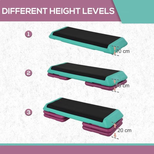 Rootz Step Board - musta, vihreä, violetti - PVC, Pp - 43,3 cm x 15,74 cm x 7,87 cm