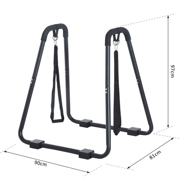 Rootz Dip Station med Sling Trainer - Sort - Stål - 35,43 cm x 31,88 cm x 36,41 cm