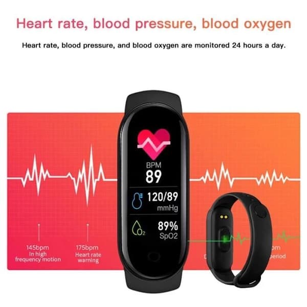 M7-Black-M7 anslutet armband för barn i åldern 10 till 18, fysisk aktivitetssensor, vattentätt, för pojkar