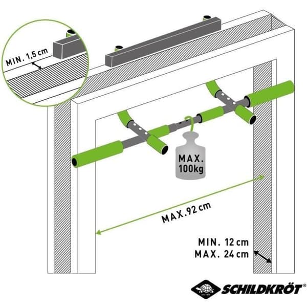 Schildkrot Fitness TÜRRECK-flerfunktionsstång, max.100 kg,